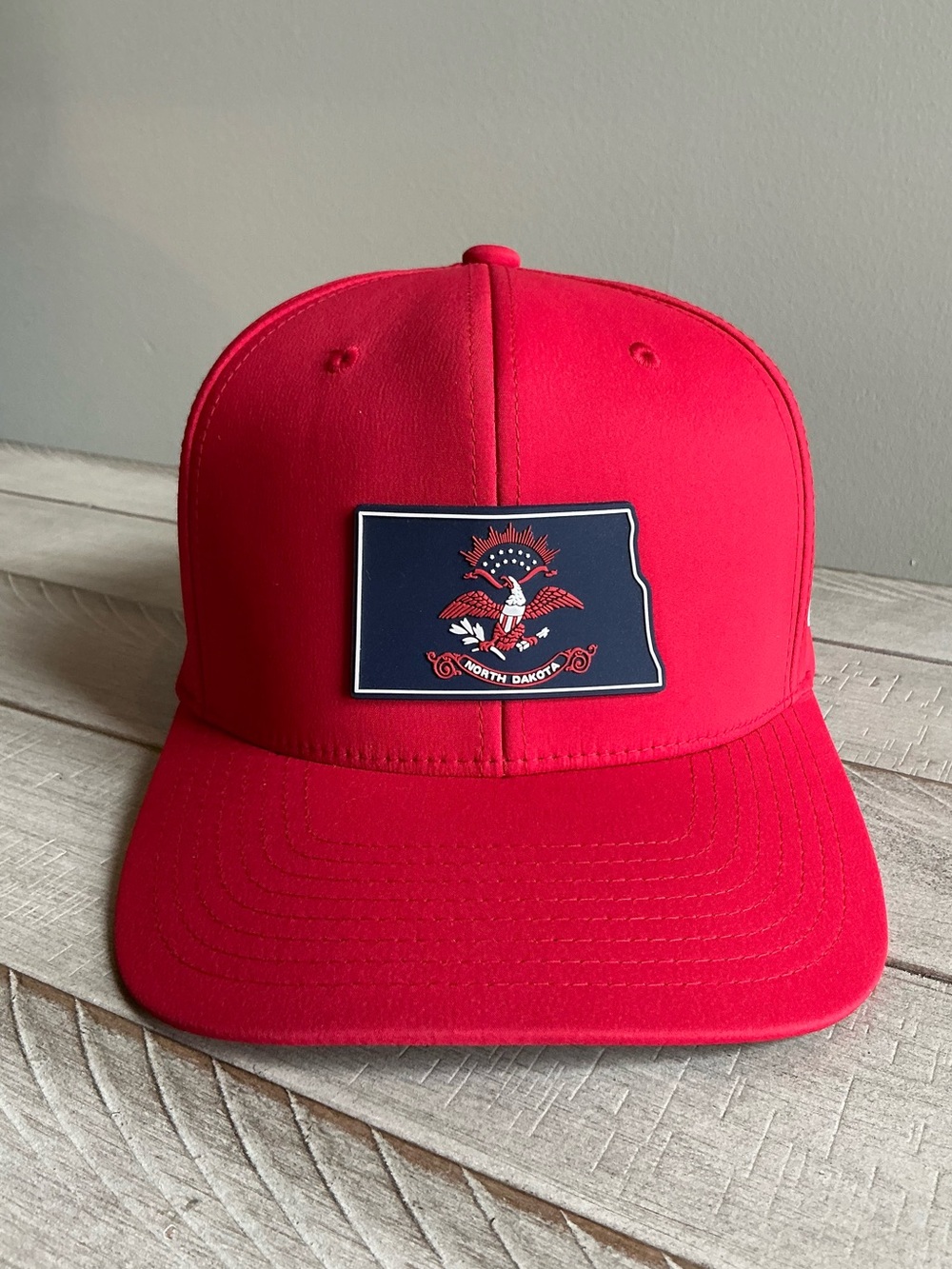 Branded Bills North Dakota Patriot Series Red Snapback Flat Performance Hat OSFM